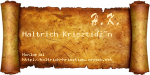 Haltrich Krisztián névjegykártya